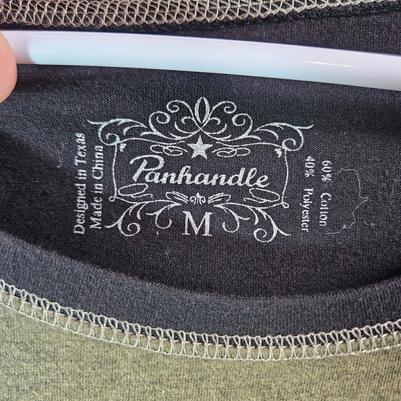 Panhandle Tee‎ Top Women Medium Embroidered Stretch Wild West Stampede - Picture 3 of 9